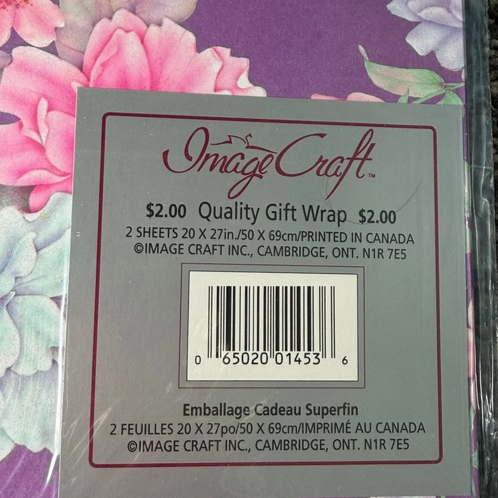 5/$25 VINTAGE Birthday Wrapping Paper Floral Flowers